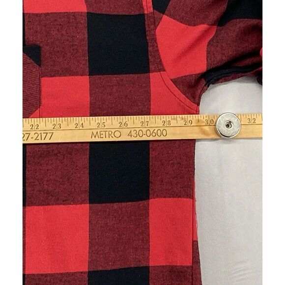 Womens Now N Forever Flannel‎ Shirt 2XL/3XL Red Black Checkered Casual Christmas - Picture 8 of 12